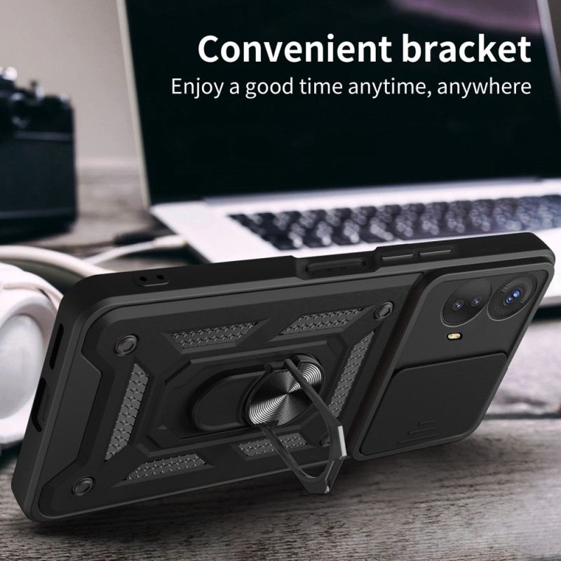 Maskica Moto G73 5G Nosač Prstena I Štitnik Za Leće