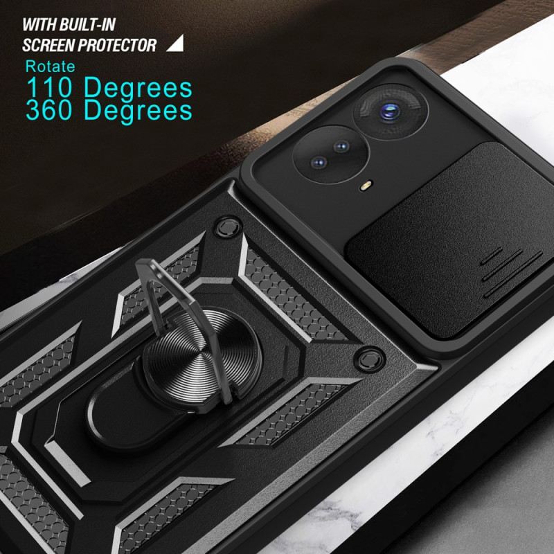Maskica Moto G73 5G Nosač Prstena I Štitnik Za Leće
