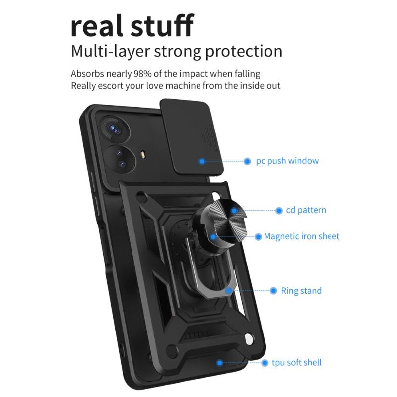 Maskica Moto G73 5G Nosač Prstena I Štitnik Za Leće