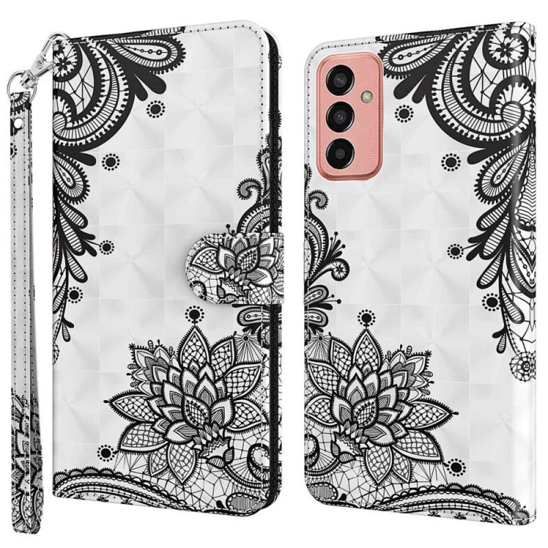 Kožna Futrola Samsung Galaxy M13 Čipka S Remenom
