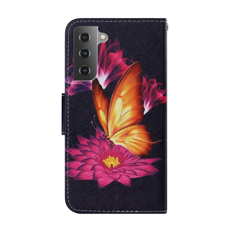 Kožna Futrola Samsung Galaxy S22 Plus 5G Leptir I Lotos