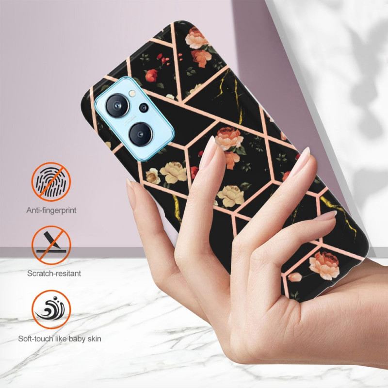 Maskica Realme 9i Geometrijski Mramor I Cvijeće
