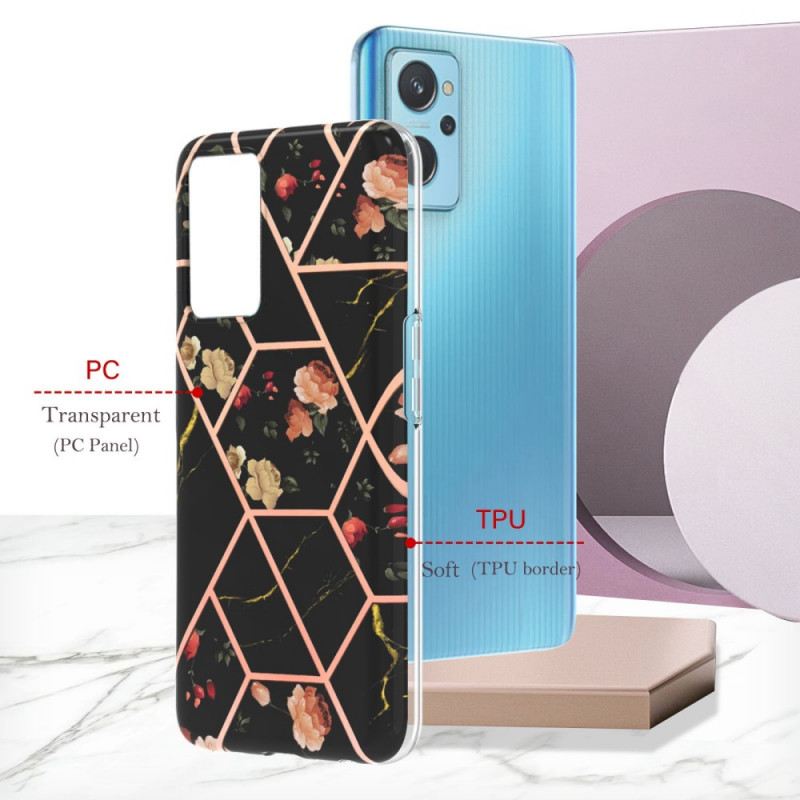 Maskica Realme 9i Geometrijski Mramor I Cvijeće