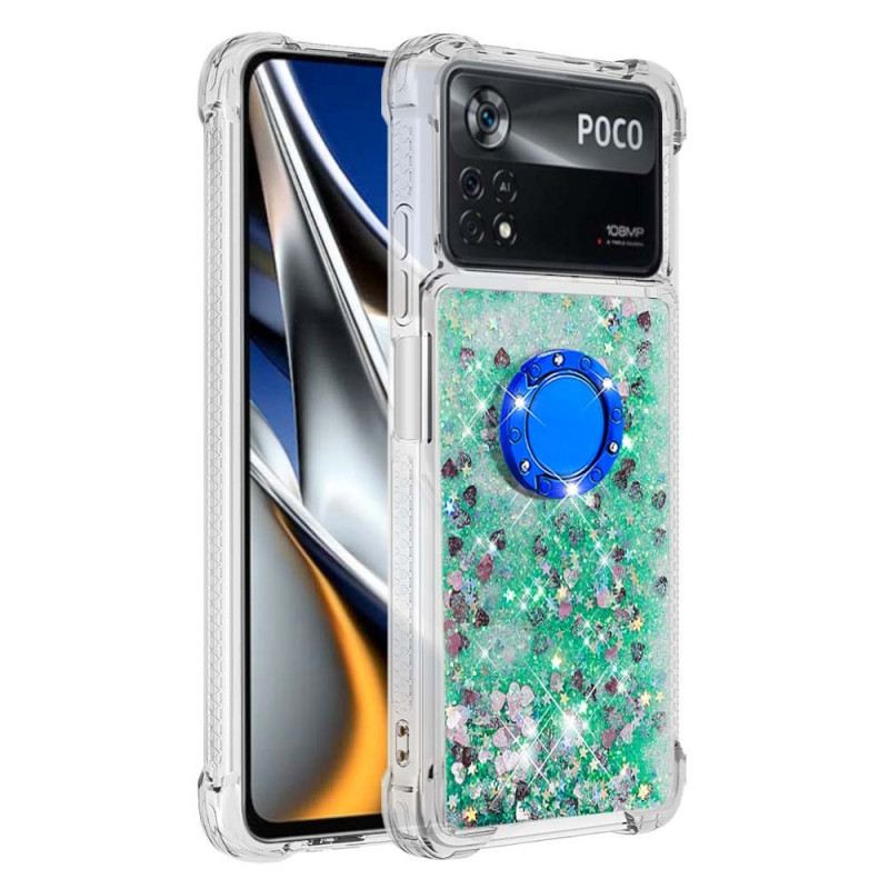 Maskica Poco X4 Pro 5G Šljokice S Potporom Za Prsten