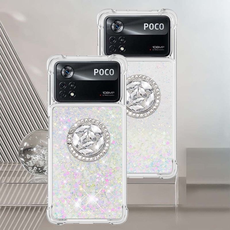 Maskica Poco X4 Pro 5G Šljokice S Potporom Za Prsten