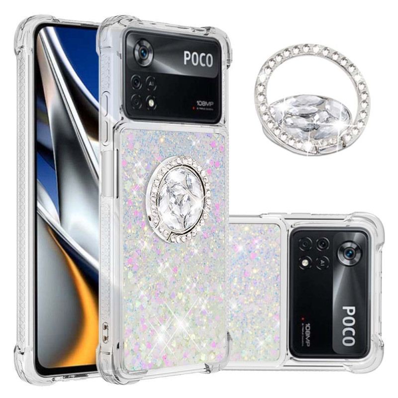 Maskica Poco X4 Pro 5G Šljokice S Potporom Za Prsten