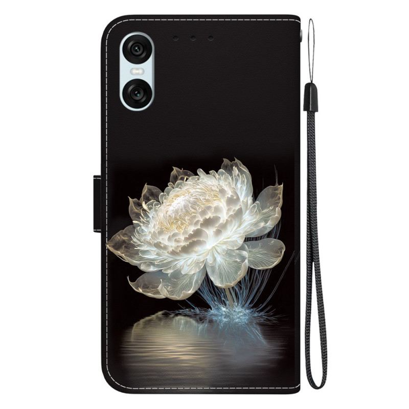 Kožna Futrola Sony Xperia 10 Vi Kristalni Božur S Remenom