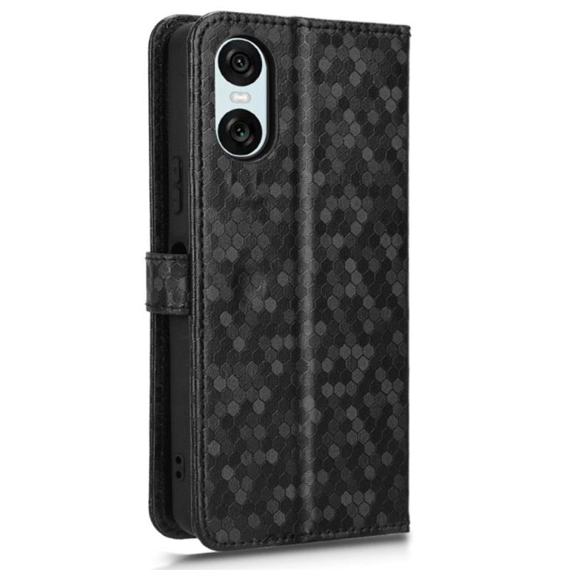 Kožna Futrola Sony Xperia 10 Vi Sjajne Točkice S Remenom