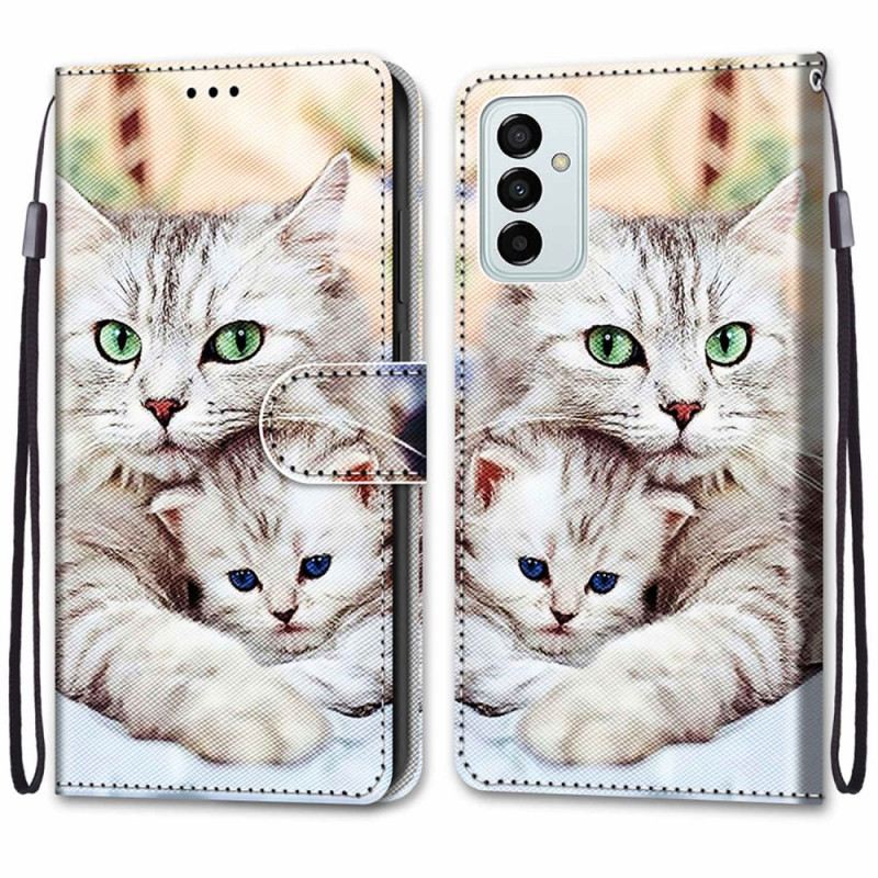 Kožna Futrola Samsung Galaxy M23 5G Obitelj Mačaka