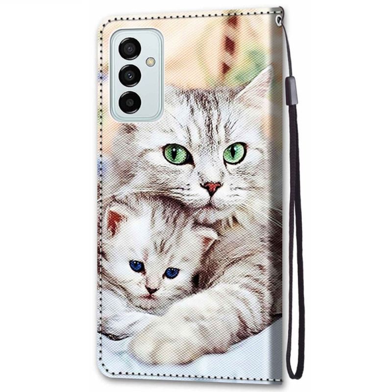 Kožna Futrola Samsung Galaxy M23 5G Obitelj Mačaka