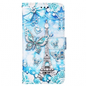 Flip Futrola Samsung Galaxy A15 Maskice Za Mobitele Eiffelov Toranj I Leptiri S Remenom