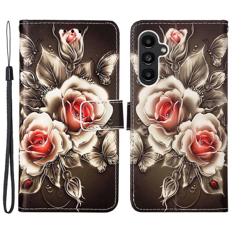 Flip Futrola Samsung Galaxy A15 Maskice Za Mobitele Trakaste Ruže