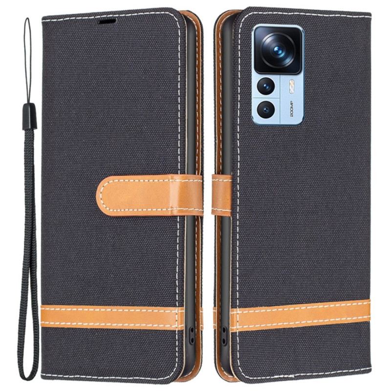 Futrola Xiaomi 12T / 12T Pro Remen S Efektom Tkanine I Kože