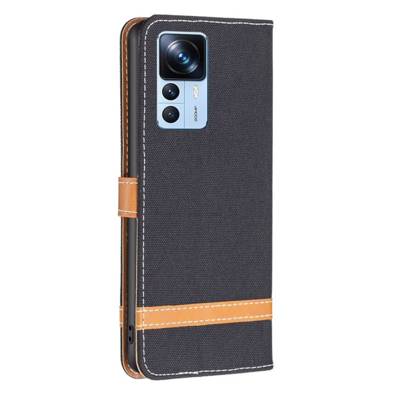 Futrola Xiaomi 12T / 12T Pro Remen S Efektom Tkanine I Kože