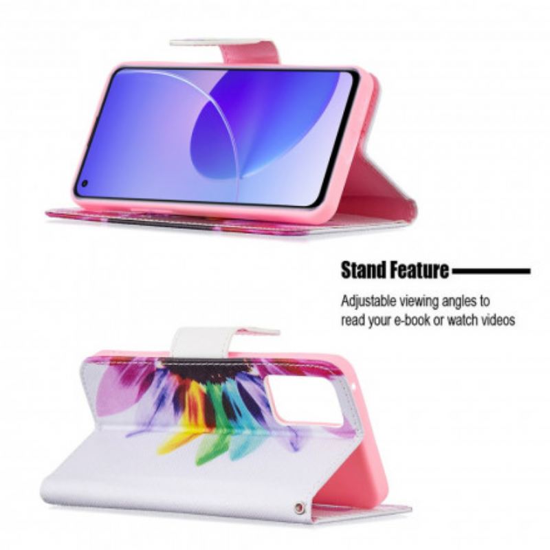 Kožna Futrola Oppo Reno 6 5G Akvarel Cvijet