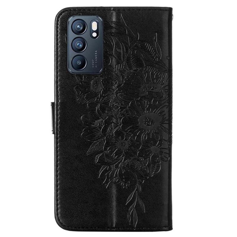Kožna Futrola Oppo Reno 6 5G Dizajn Leptira