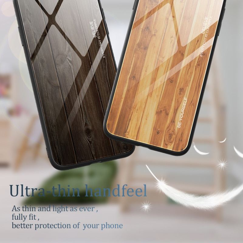 Maskica Poco X5 Pro 5G Drveni Dizajn Kaljeno Staklo