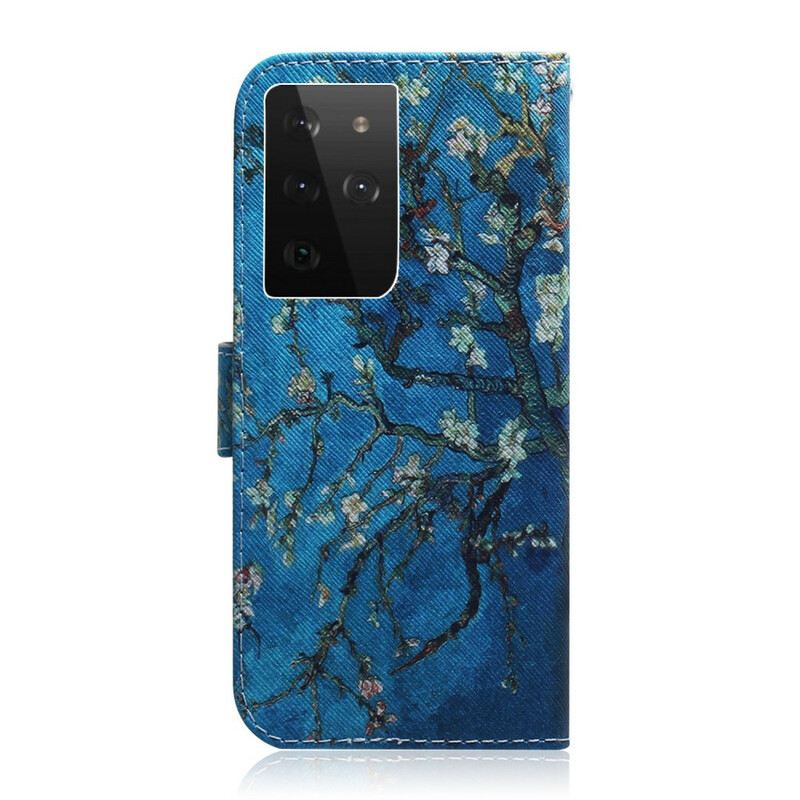 Kožna Futrola Samsung Galaxy S21 Ultra 5G Cvjetna Grana Drveta