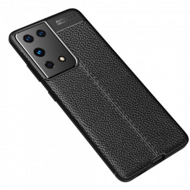 Maskica Samsung Galaxy S21 Ultra 5G Efekt Dvostruke Linije Litchi Kože