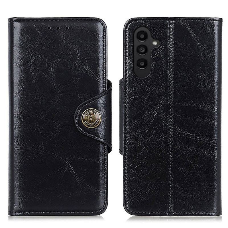 Flip Futrola Samsung Galaxy A14 / A14 5G Lakirana Lakirana Koža S Gumbom