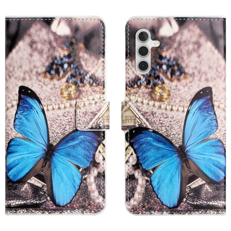 Flip Futrola Samsung Galaxy A14 / A14 5G Plavi Leptir