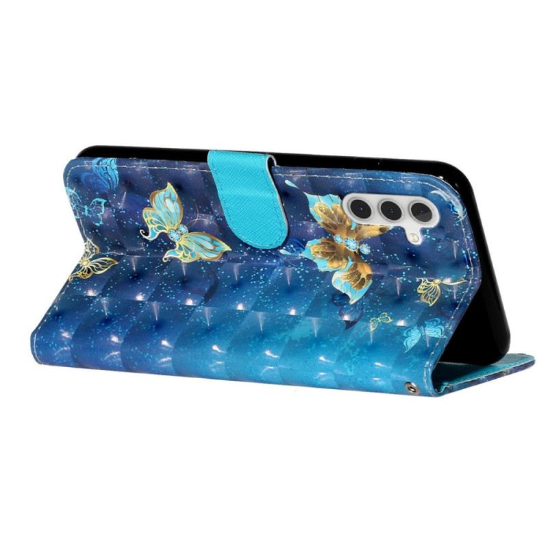 Futrola Samsung Galaxy A14 / A14 5G Zlatni Leptiri S Remenom