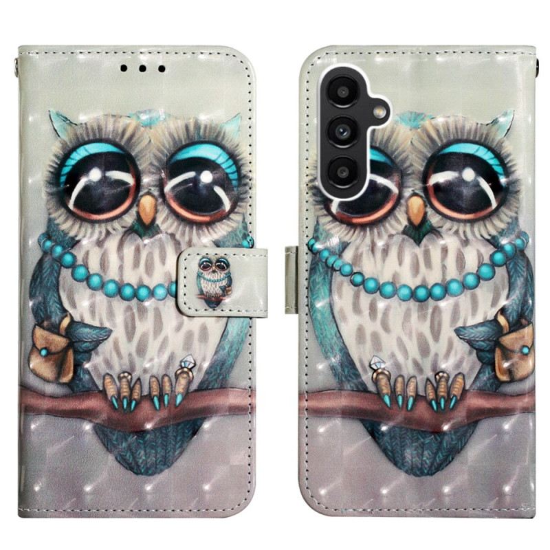Kožna Futrola Samsung Galaxy A14 / A14 5G Gospođica Sova S Remenom