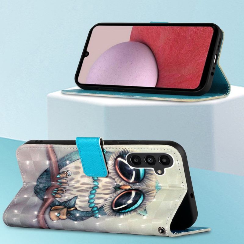 Kožna Futrola Samsung Galaxy A14 / A14 5G Gospođica Sova S Remenom