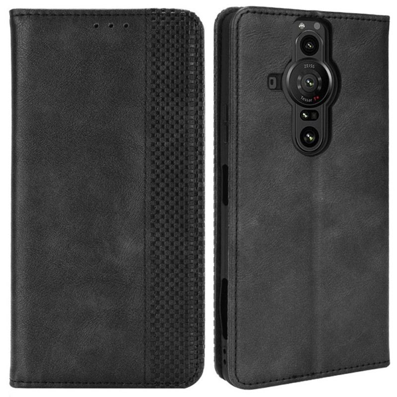 Flip Futrola Sony Xperia Pro-I Kožna Futrola Efekt Stilizirane Vintage Kože