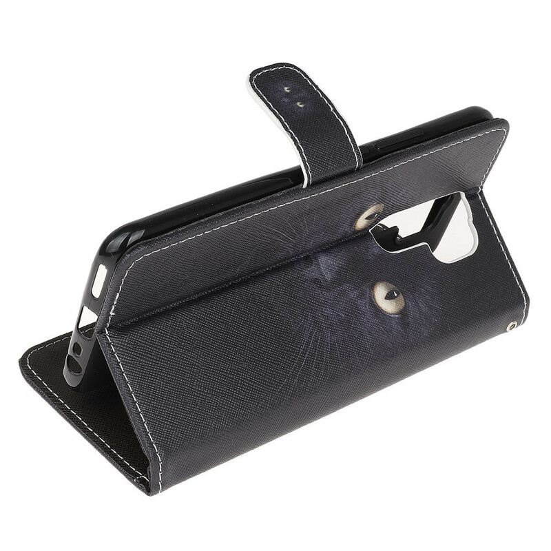 Futrola Xiaomi Redmi 9 Crne Mačje Oči S Remenom
