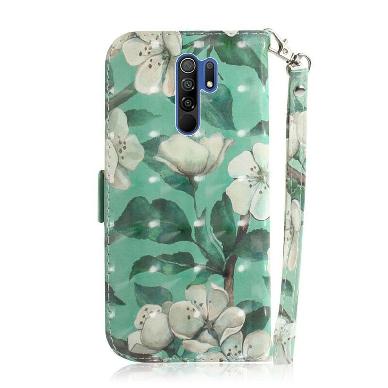 Kožna Futrola Xiaomi Redmi 9 Cvjetna Grana S Remenom
