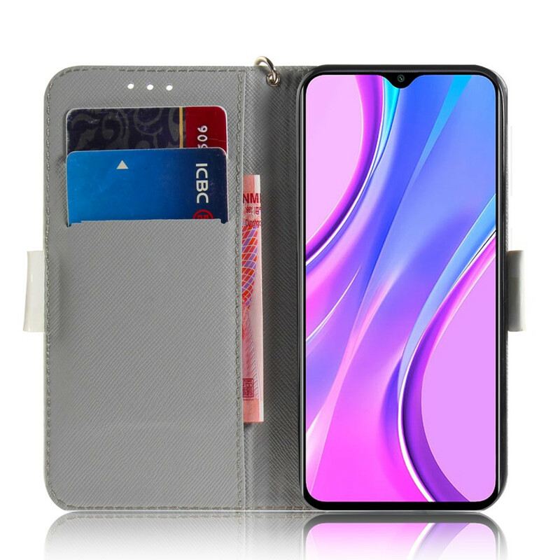Kožna Futrola Xiaomi Redmi 9 Cvjetna Grana S Remenom