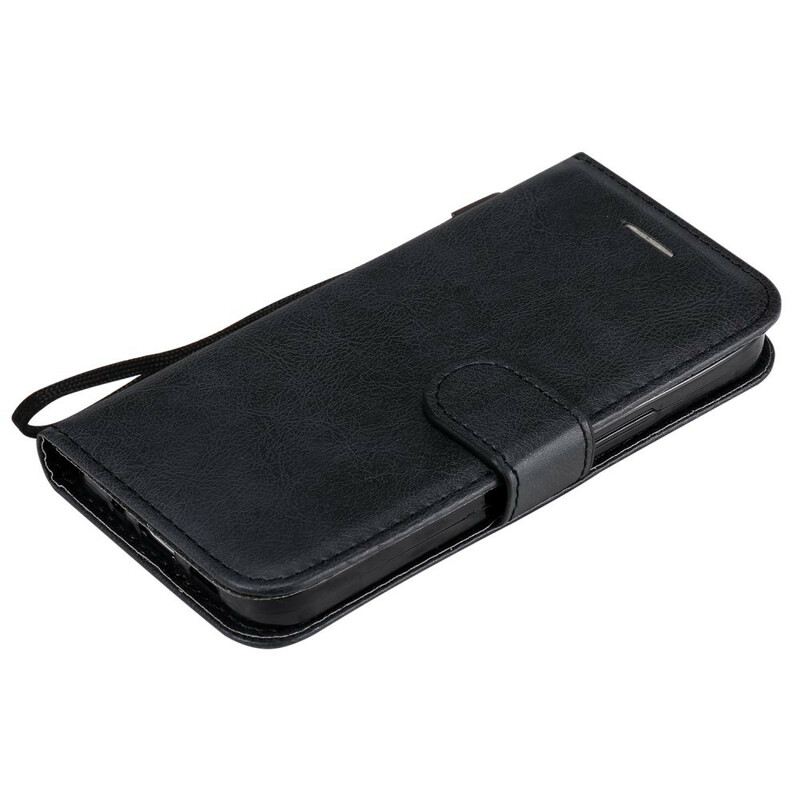 Kožna Futrola iPhone 12 Mini Jednobojna Serija S Remenom