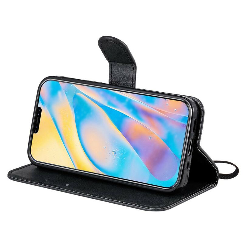 Kožna Futrola iPhone 12 Mini Jednobojna Serija S Remenom