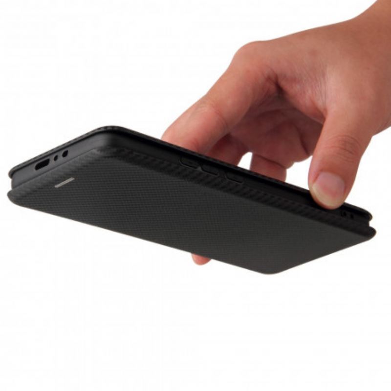 Flip Futrola Xiaomi Mi 11 Ultra Kožna Futrola Karbonska Vlakna S Potpornim Prstenom