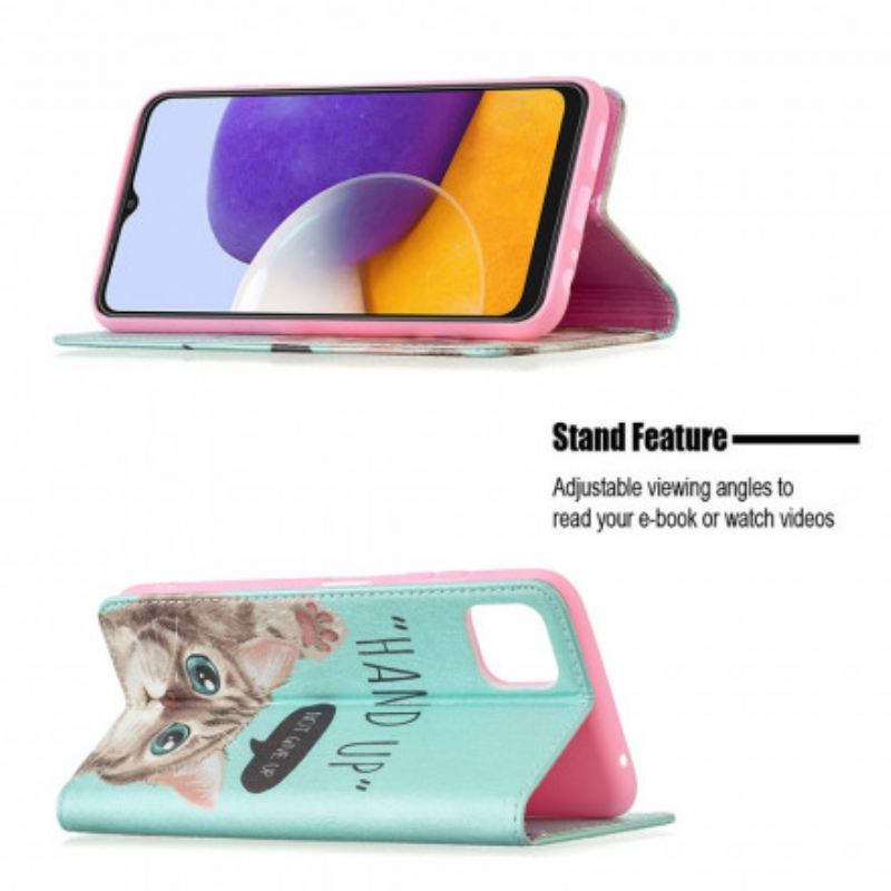 Flip Futrola Samsung Galaxy A22 5G Kožna Futrola Ruka Gore