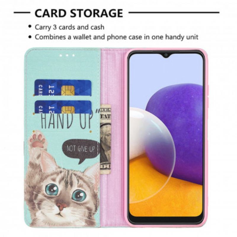 Flip Futrola Samsung Galaxy A22 5G Kožna Futrola Ruka Gore