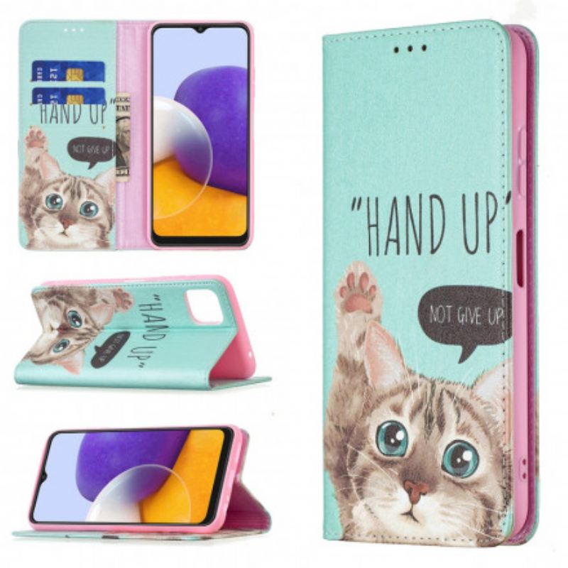 Flip Futrola Samsung Galaxy A22 5G Kožna Futrola Ruka Gore