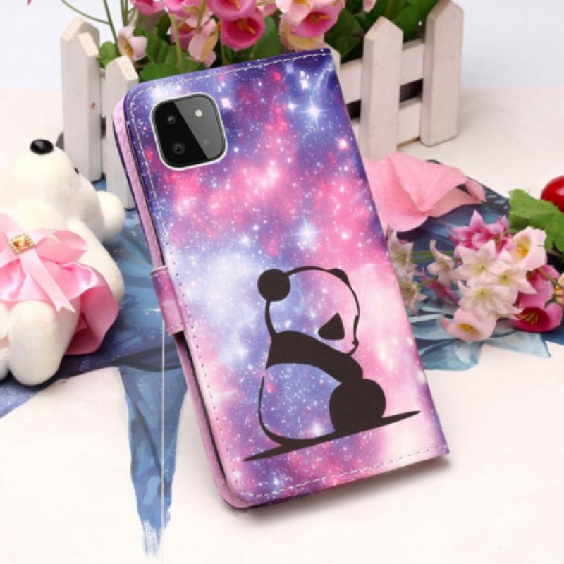 Kožna Futrola Samsung Galaxy A22 5G Panda Galaksija