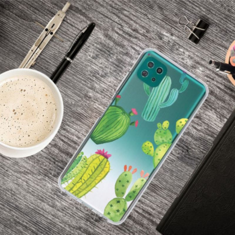 Maskica Samsung Galaxy A22 5G Akvarel Kaktusi
