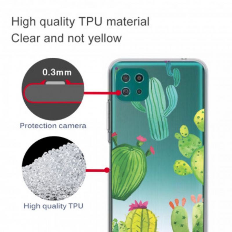 Maskica Samsung Galaxy A22 5G Akvarel Kaktusi