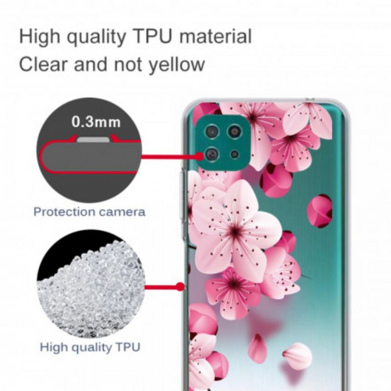 Maskica Samsung Galaxy A22 5G Mali Ružičasti Cvjetovi