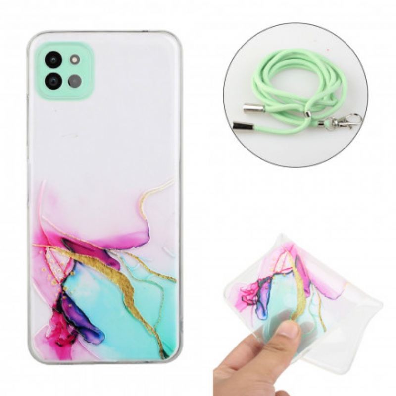 Maskica Samsung Galaxy A22 5G S Mramornim Kabelom