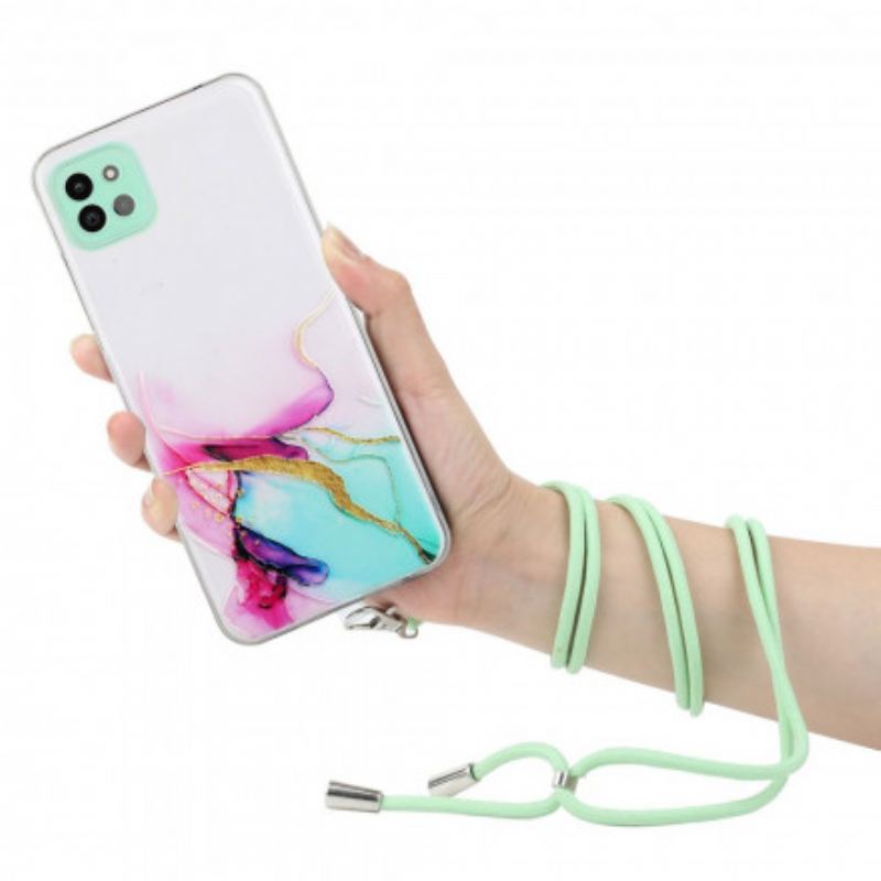 Maskica Samsung Galaxy A22 5G S Mramornim Kabelom