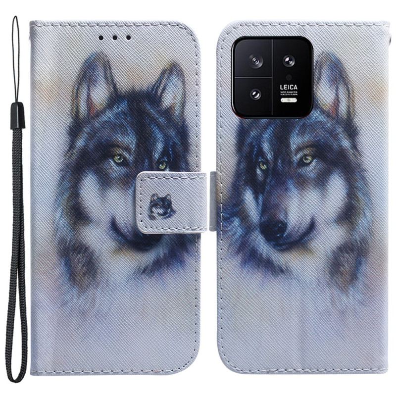 Futrola Xiaomi 13 Akvarelni Vuk S Remenom