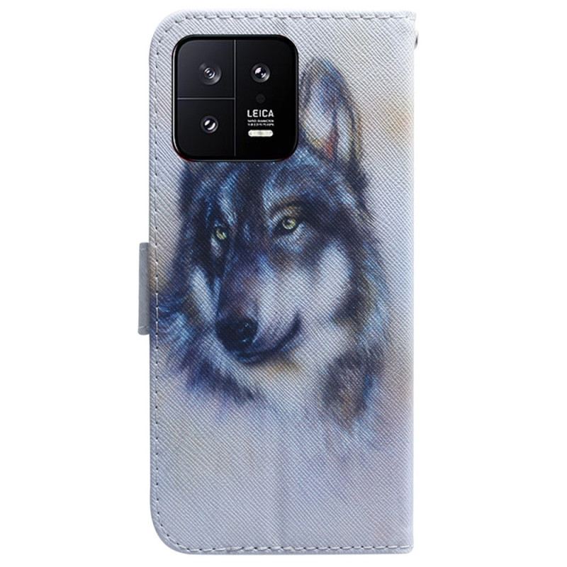 Futrola Xiaomi 13 Akvarelni Vuk S Remenom