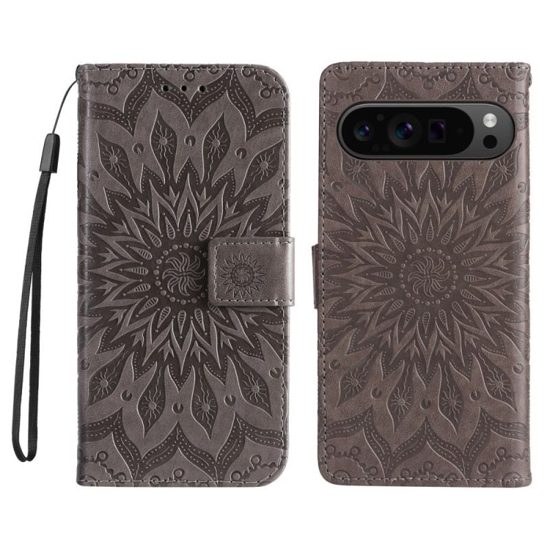Kožna Futrola Za Google Pixel 9 Pro Xl Solarna Mandala S Remenom