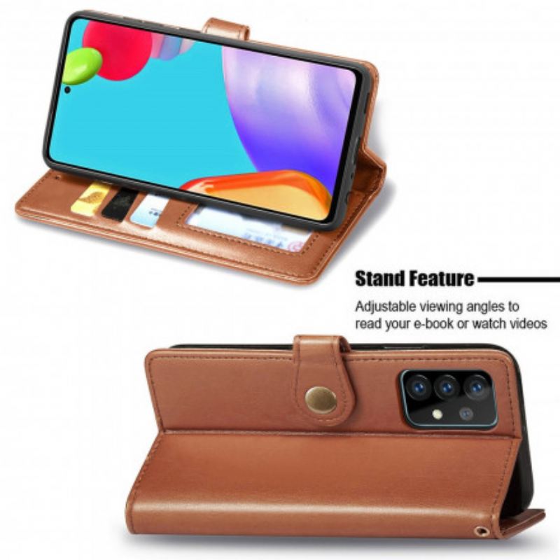 Futrola Samsung Galaxy A72 4G / A72 5G Umjetna Koža I Vintage Kopča
