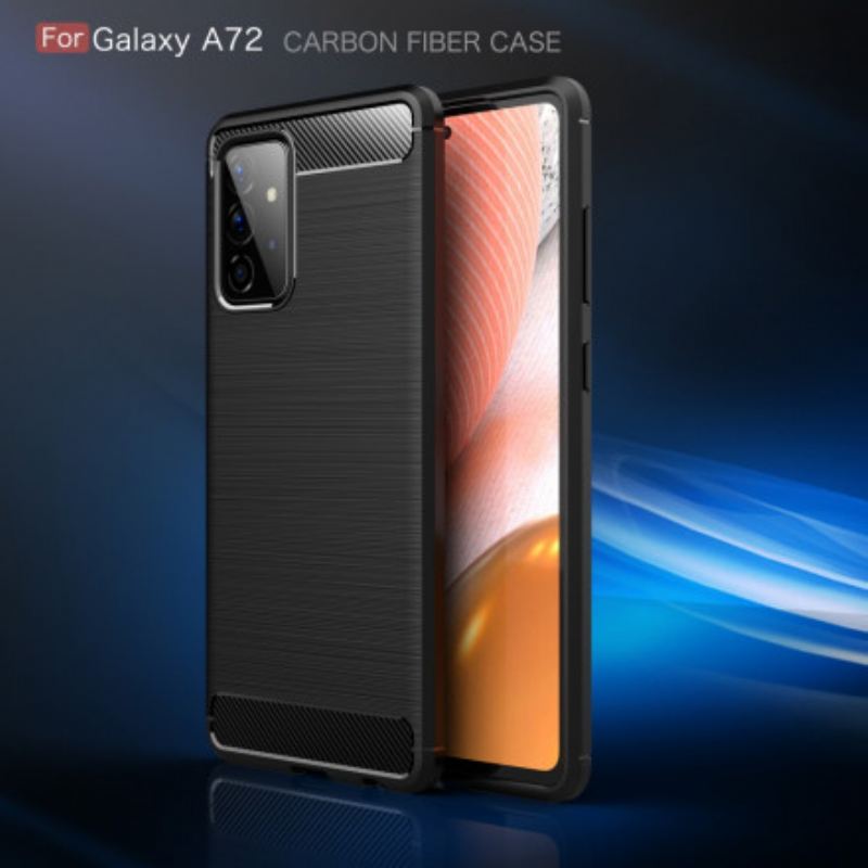 Maskica Samsung Galaxy A72 4G / A72 5G Brušena Karbonska Vlakna