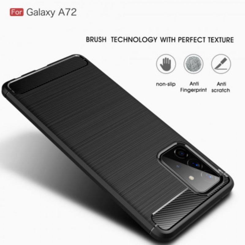 Maskica Samsung Galaxy A72 4G / A72 5G Brušena Karbonska Vlakna
